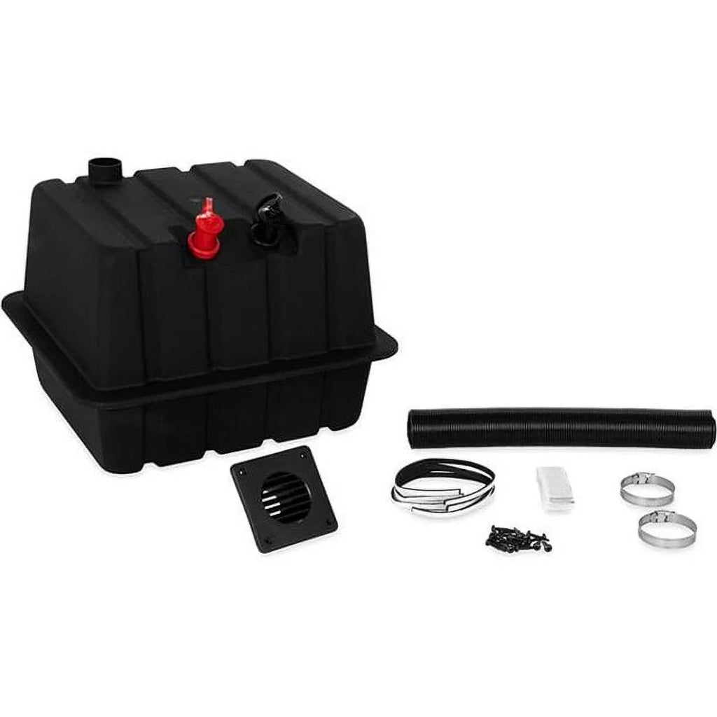Camco Vented Camper/RV Double Side-by-Side Battery Box | Stores (2) Group 24 Batteries | Suitable with 3/8-Inch Ring Terminals on Battery Cables (55370)