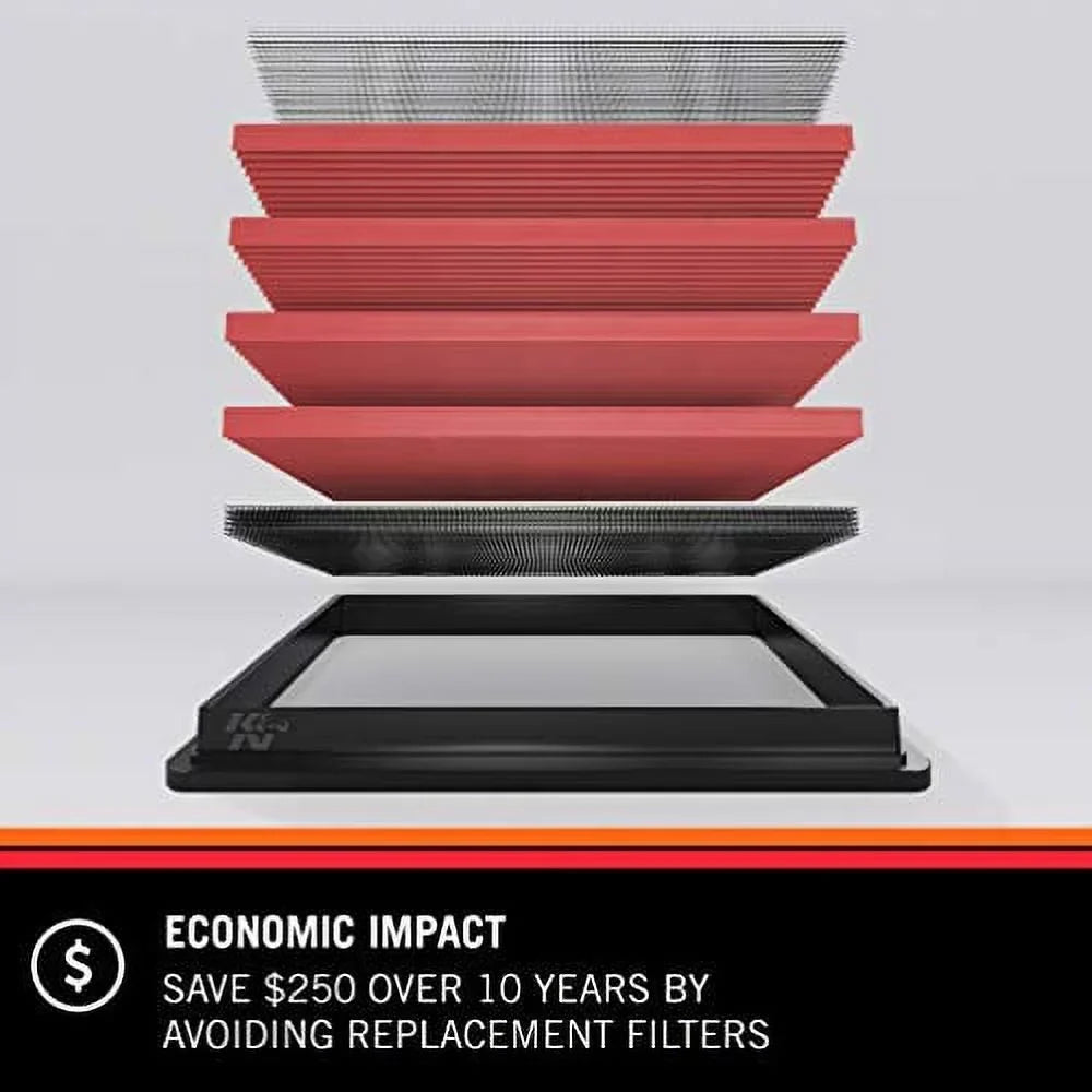 K&N Engine Air Filter: High Performance, Premium, Washable, Replacement Filter: 2011-2019 Kia/Hyundai L4 (Soul, Rio, Rio III, Rio5, Accent, Veloster), 33-2472