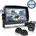 eRapta A9 RV Backup Camera System with 9’’ Large Monitor, Backup camera for RV Car Box Truck Trailer HD Rear and Side View Camera Quad 4 Split Screens Advanced DVR Record Function IP69 Waterproof