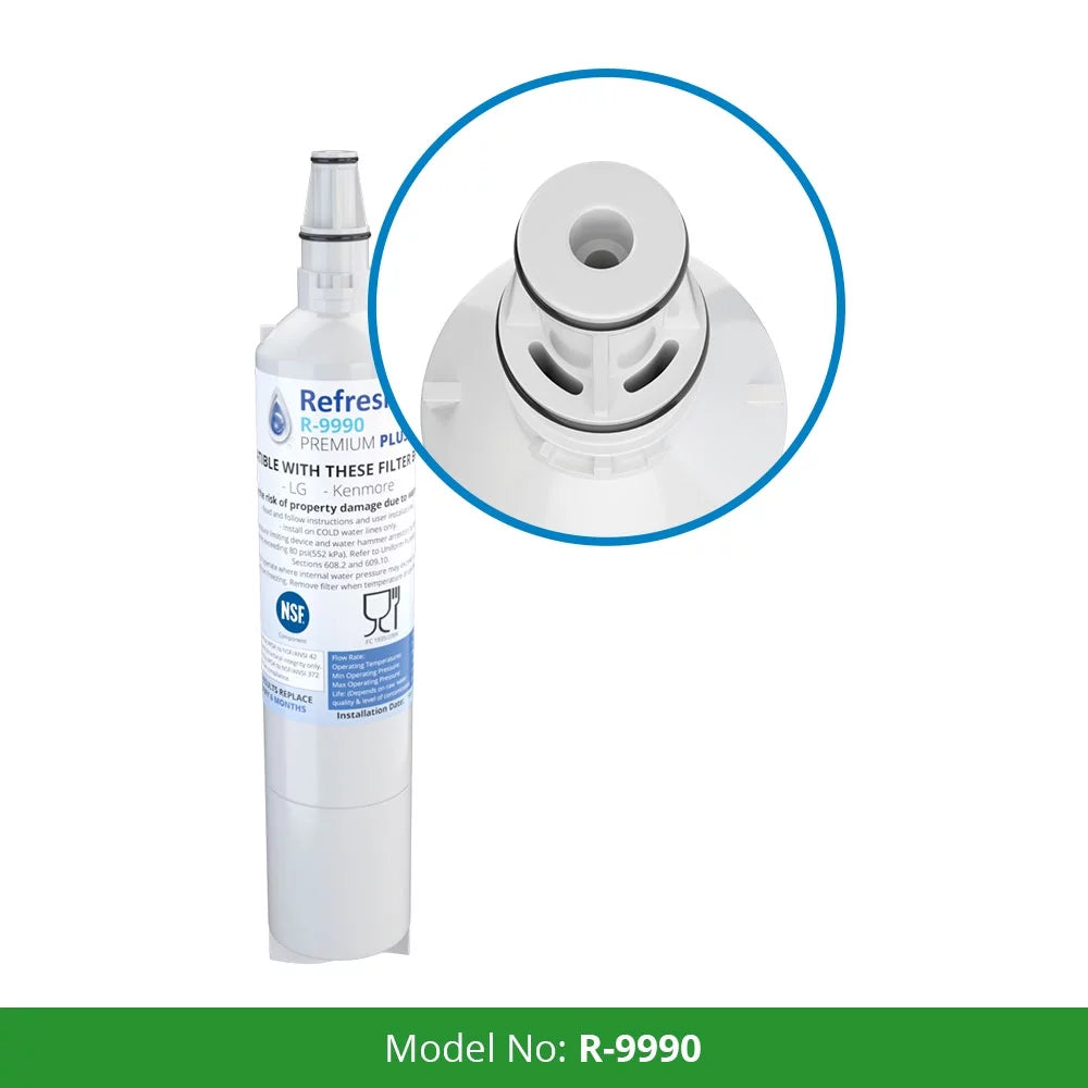 Replacement Water Filter For LG Tier1 RWF1051 -by Refresh (2 Pack)
