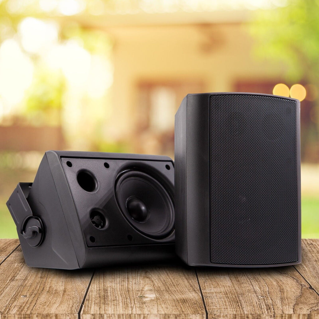 Pair EMB 5 1/4" 500W 2-Way Outdoor Indoor Speakers w/ Swivel All Condition /Black Bundle