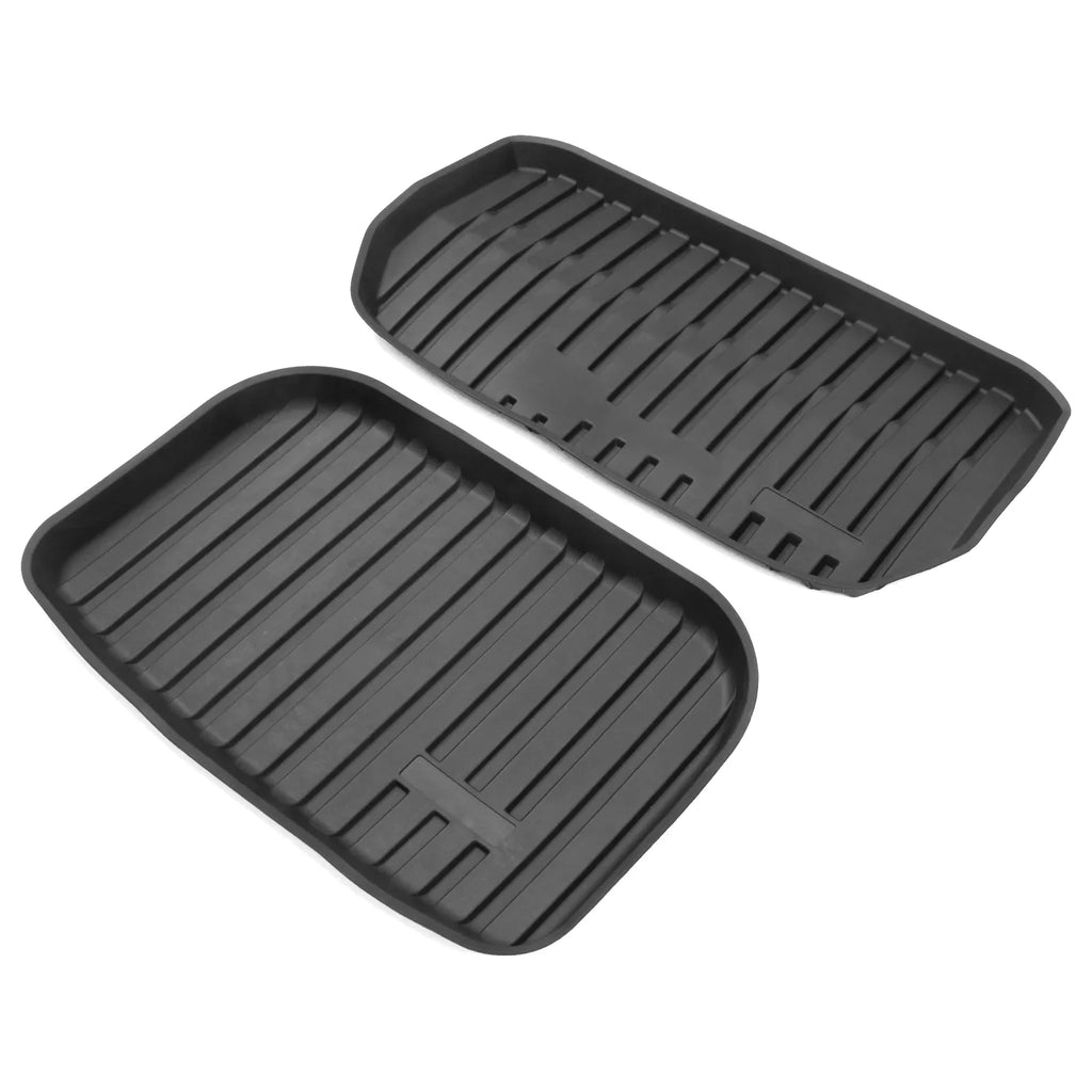 Ikon Motorsports Trunk Mats Cargo Liner Matching with 2020-2023 Tesla Model Y Black Injection TPE All Climate Waterproof Anti-Slip Frunk Trunk Under Cargo Storage Liner Mat Interior Accessories