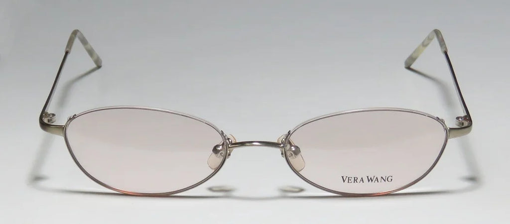 NEW VERA WANG V04 WOMENS/LADIES DESIGNER HALF-RIM SILVER "SCHOOL TEACHER PROFESSOR" LOOK MADE IN JAPAN FRAME DEMO LENSES 47-17-130 EYEGLASSES/EYEWEAR