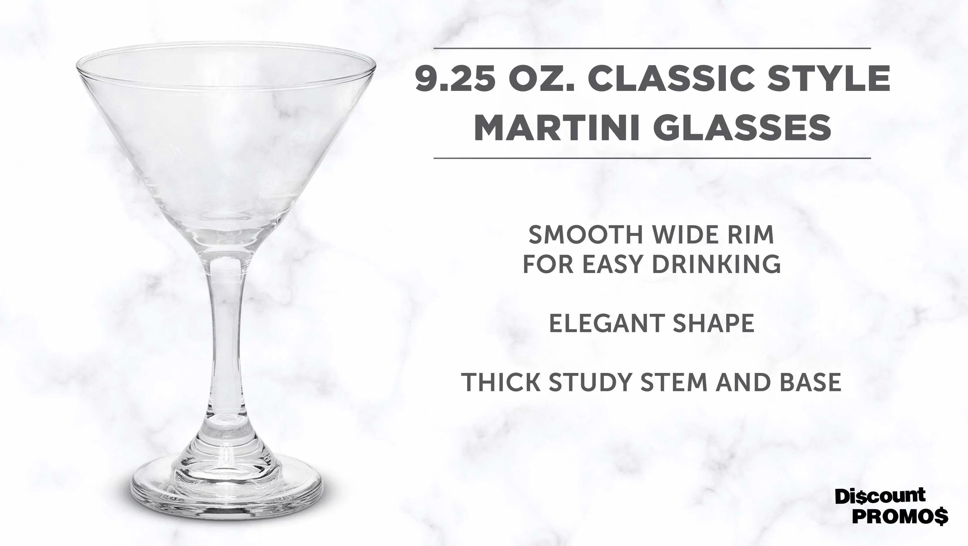 Classic Martini Glasses 9.25 oz. Set of 10, Bulk Pack - Top-notch for Cocktails, Wedding Favors, Party Favors, Events - Clear