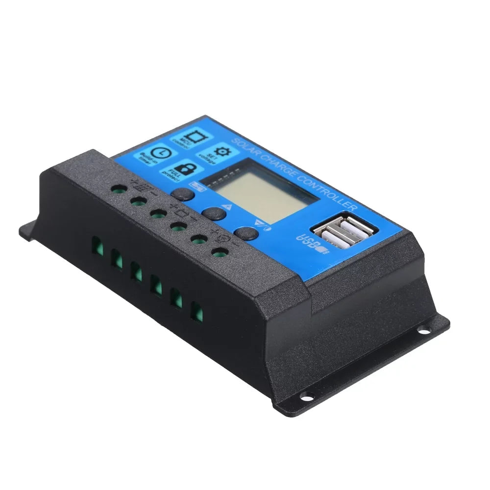 50W DC 5V/18V Dual Output Solar Panel with 2 USB Ports & Car Charge IP65 Water Resistance /24V Solar Charge Controller PWM ligent Regulator