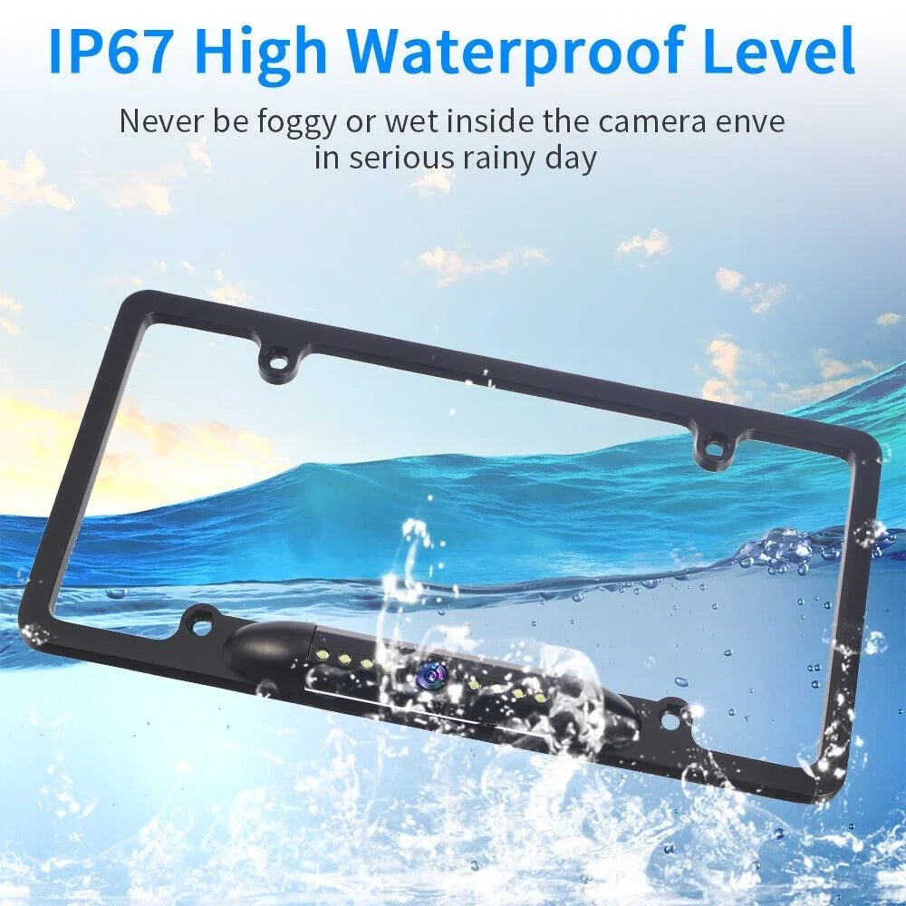 G·PEH HD License Plate Frame Rear View Camera - 8 Upgraded Infrared Lights - Clear Vision - Easy Installation - Black