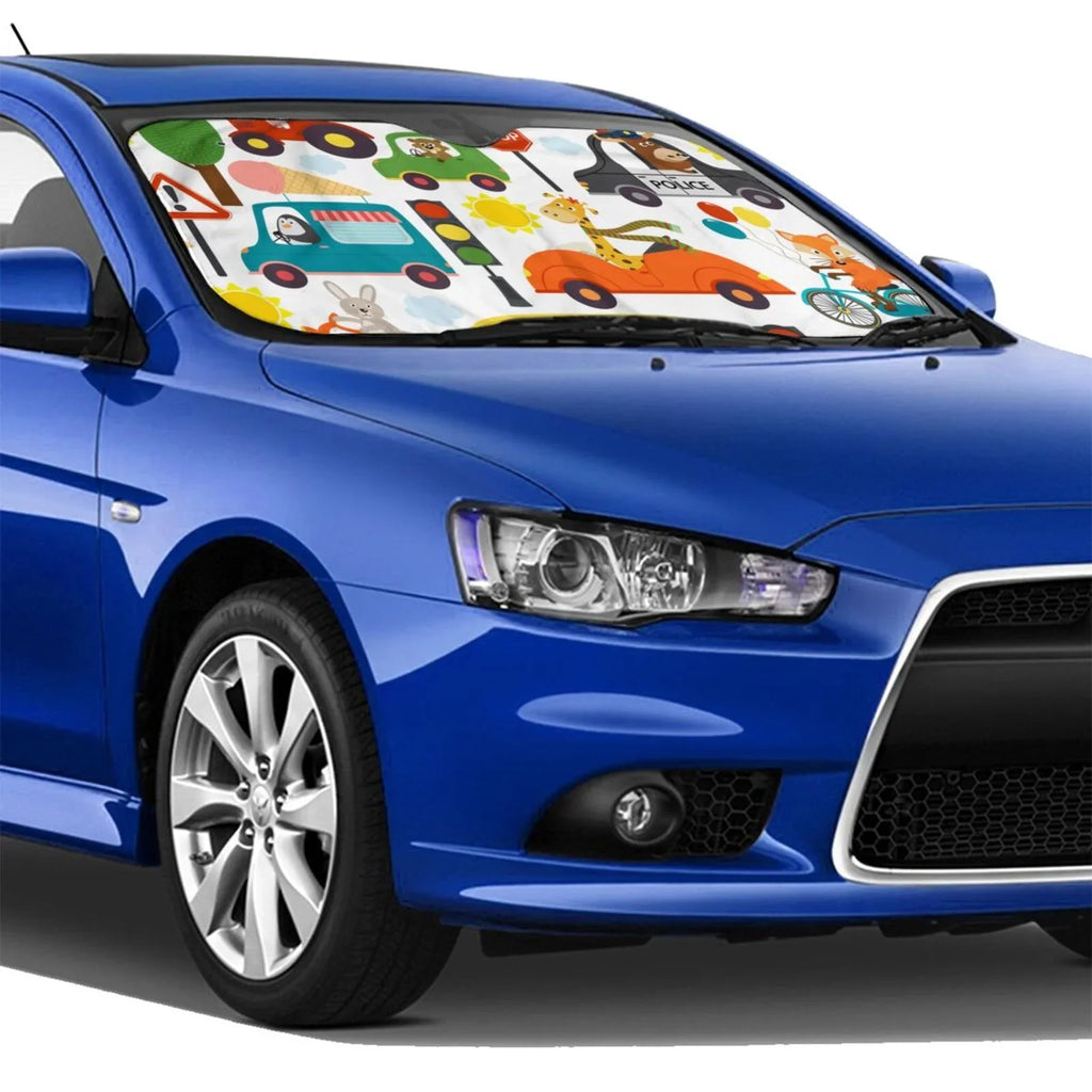Balery Transports With Animals Windshield Sun Shade, Car Front Window Sunshade Protection ,Automotive Interior Portected Blocks Uv Rays For Car Pickup Truck Suv Accessories- Small