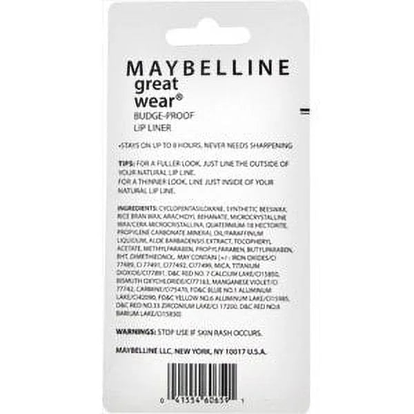 5 Pack Top-notch Wear Budge Proof Lip Liner Rose (Maybelline)