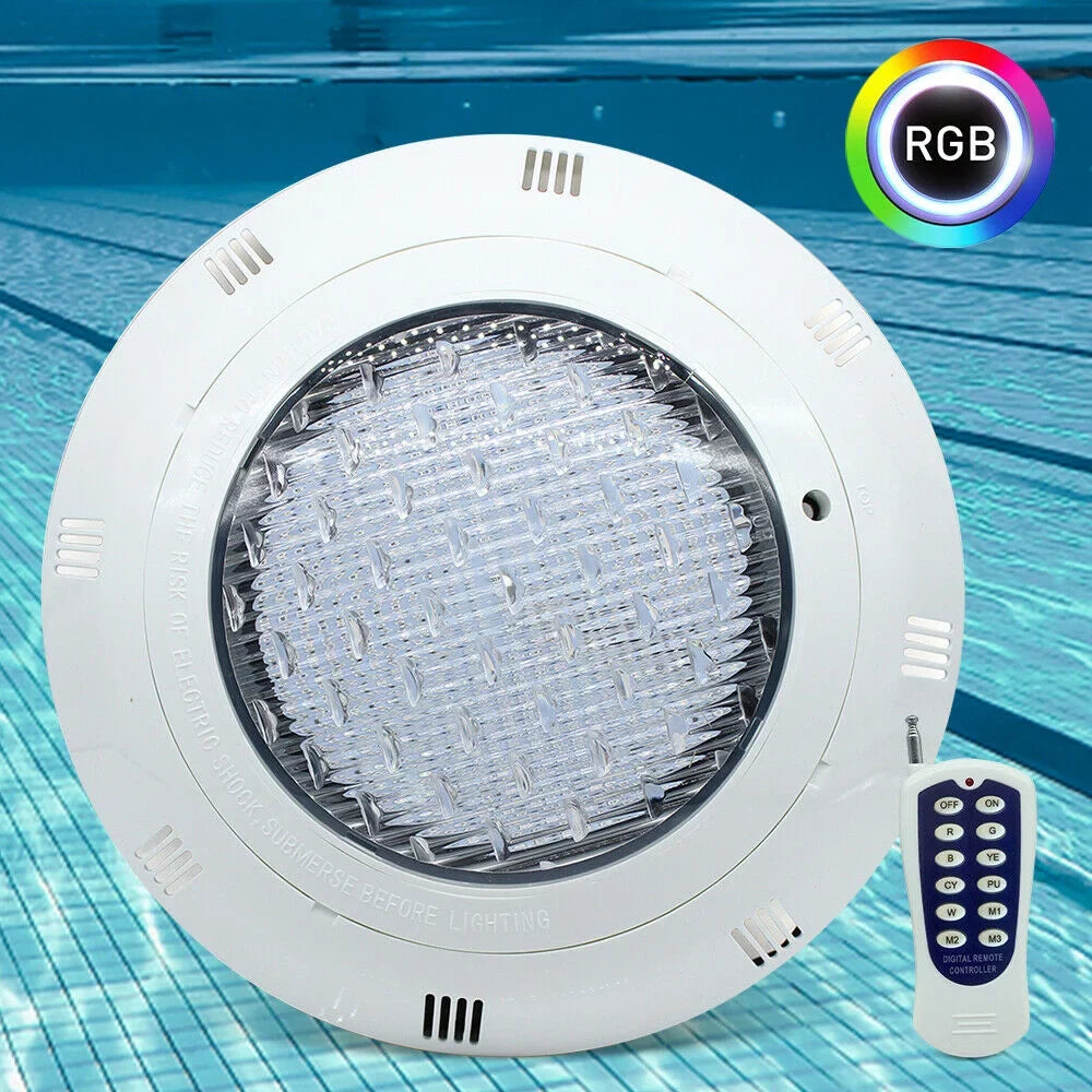 Fichiouy RGB LED Light Pool Lamp 7Color Fountain Swimming Pool Lights IP68 Waterproof Lamp with Remote AC12V 36W