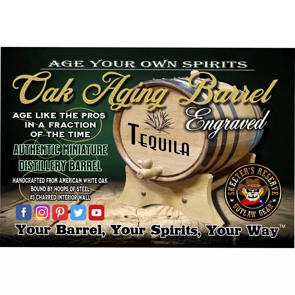 Frosty Mug Ale (007) - Engraved American Oak Ale Aging Barrel