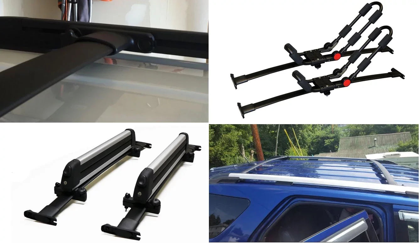 BRIGHTLINES Roof Rack Crossbars Replacement for Ford Explorer 2011-2015 a Set of 2pcs, Black Aluminum Top Cargo Rack