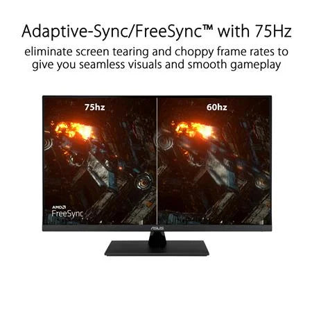 ASUS 32" (31.5" Viewable) 1440P Monitor (VP32AQ) - QHD (2560 x 1440), IPS, 100% sRGB, HDR10, 75Hz, Speakers, Adaptive-Sync/FreeSync, Low Blue Light, Eye Care, VESA Mountable, Frameless, DisplayPort, H