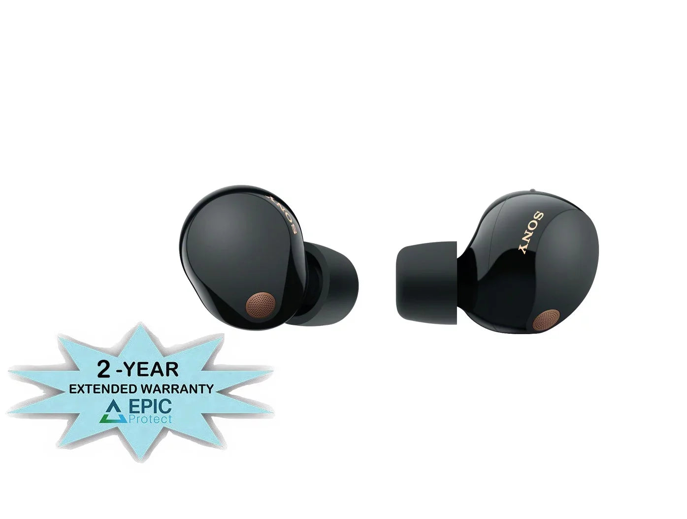 Sony WF-1000XM5-BLACK Wireless Noise Canceling High-Res Earbuds with an Additional 2 Year Shield by Epic Protect (2023)