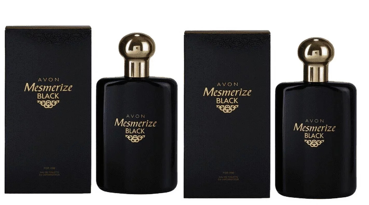 Avon Mesmerize Black for Him Eau de Toilette Spray 3.4 Fl Oz Lot of 2