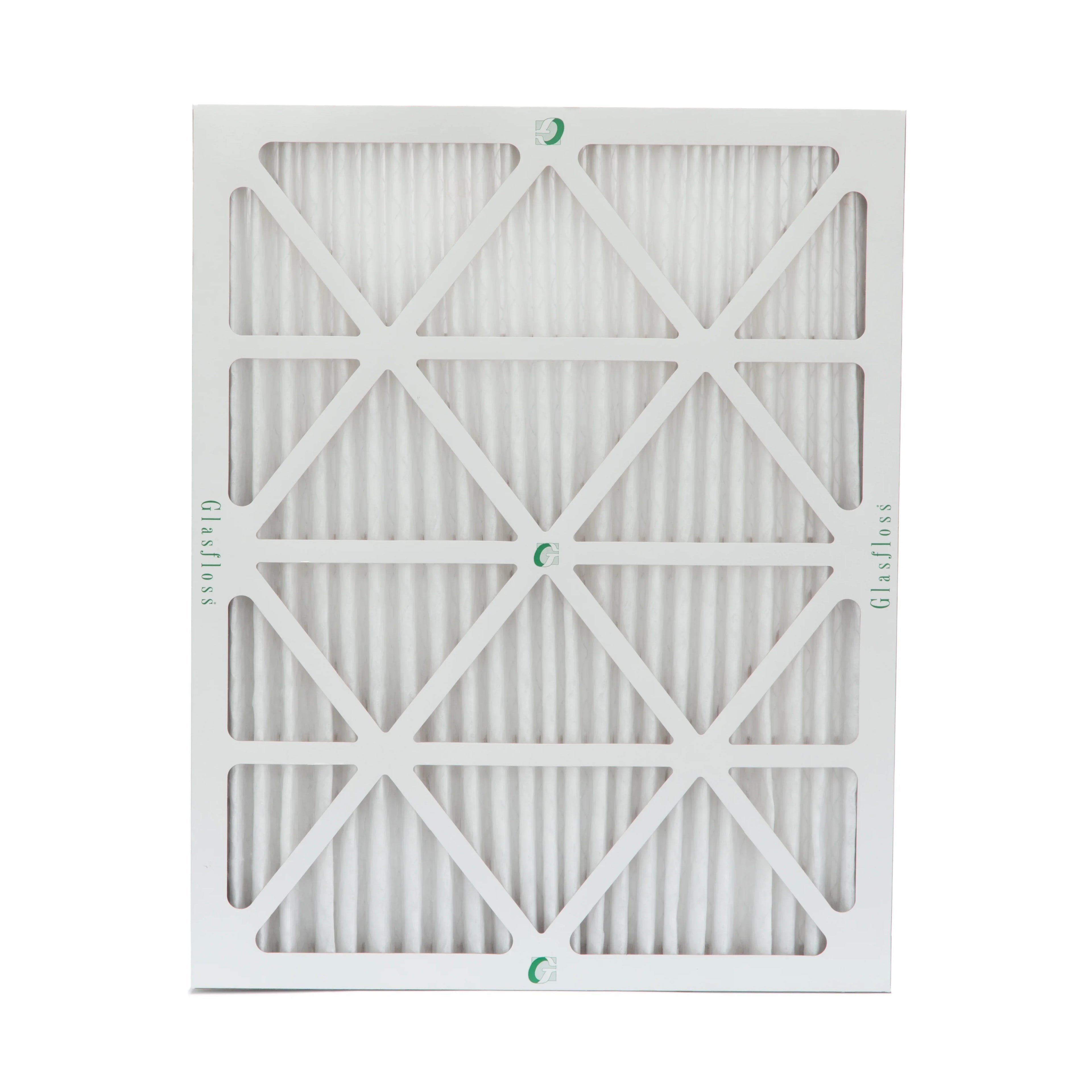 12 Pack of 20x25x2 MERV 13 Pleated 2" Inch Air Filters by Glasfloss. Actual Size: 19-1/2 x 24-1/2 x 1-3/4