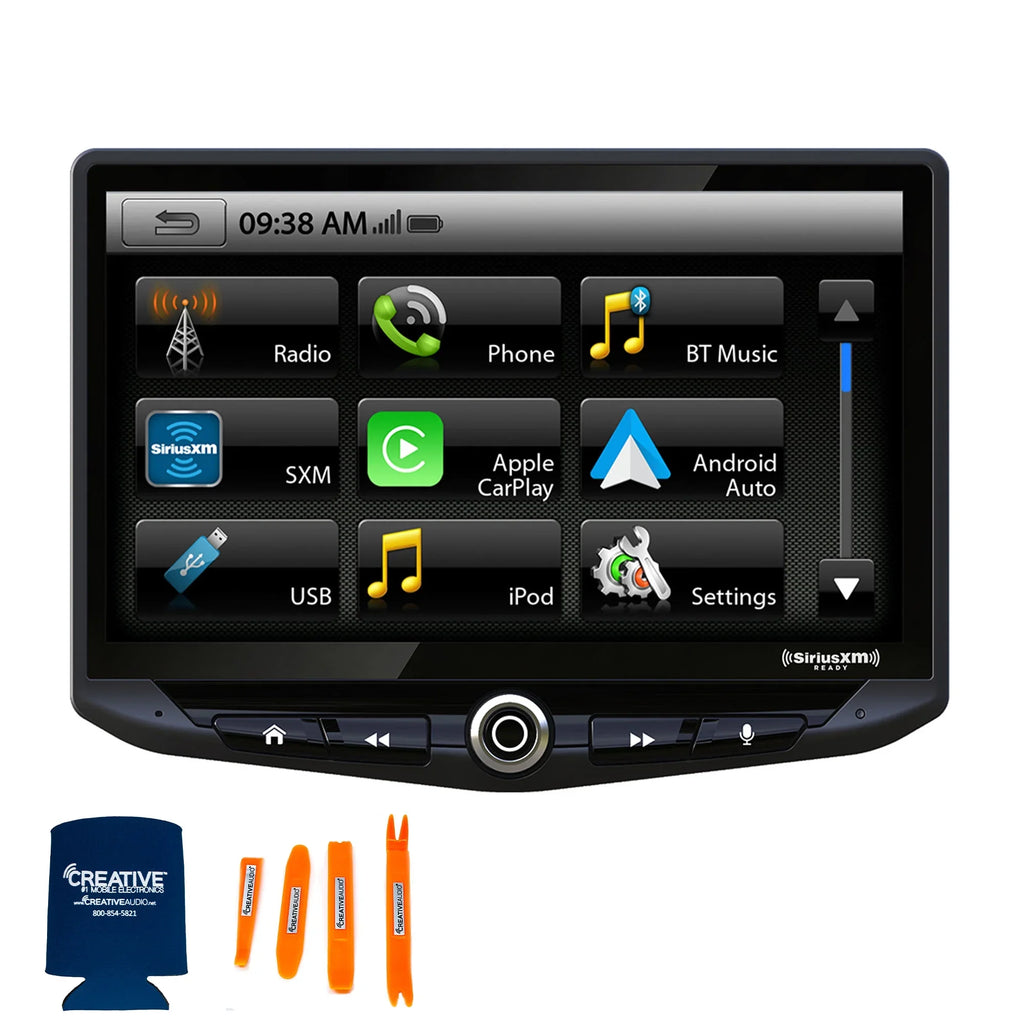 Stinger Heigh10 10" In-dash Infotainment System Matching with Apple CarPlay & Android Auto, Includes Navigation Card & Installation Kit Suitable with 14-18 GM Trucks