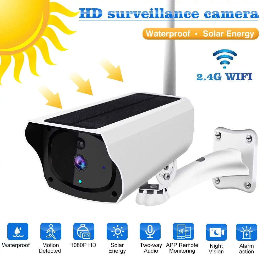 MDHAND 1080P Home Security Camera System Outdoor, Solar Camera Pro Wireless Outdoor Surveillance Camera, IP66, AI Detection + 32 GB Memory Card