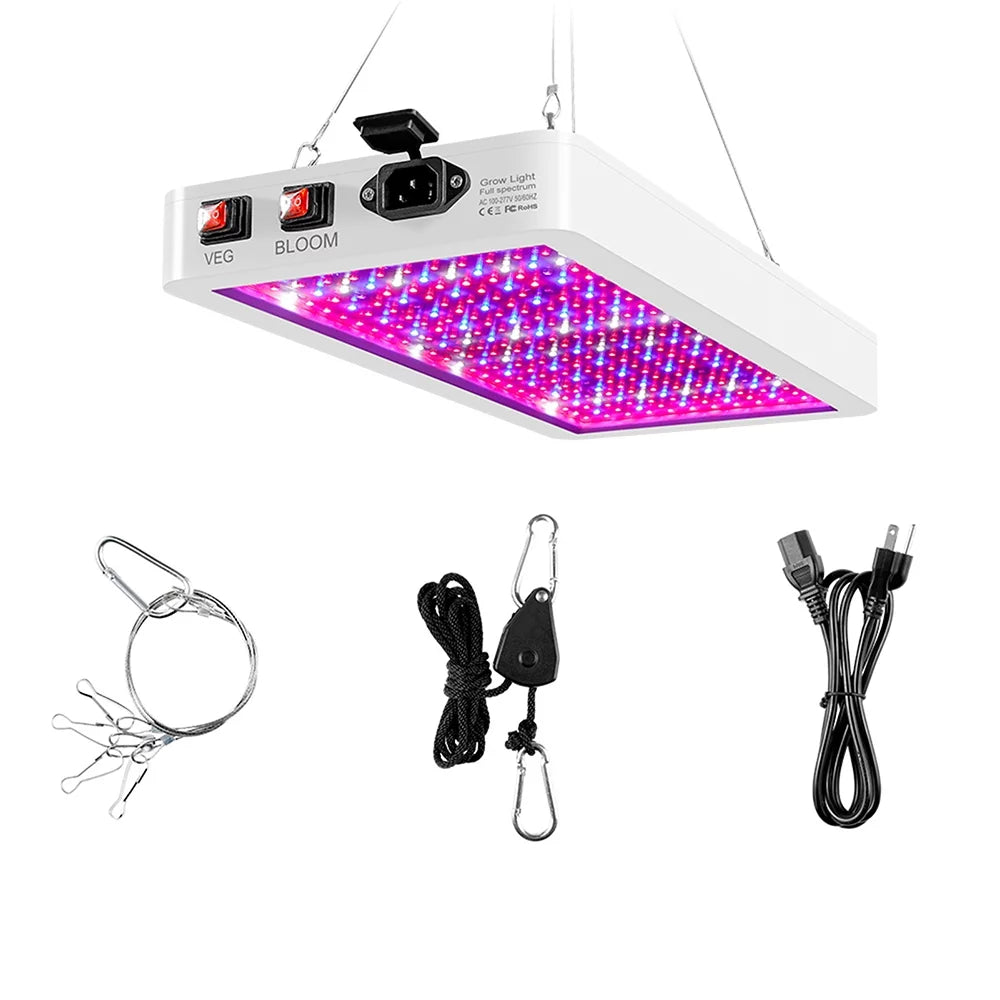 2000W Full Spectrum LED Grow Light with 312 LEDs - Indoor Plant Growing Lamp with Veg/Bloom Switch, IP65 Waterproof, Excellent for Seedlings, Flowers, Greenhouse