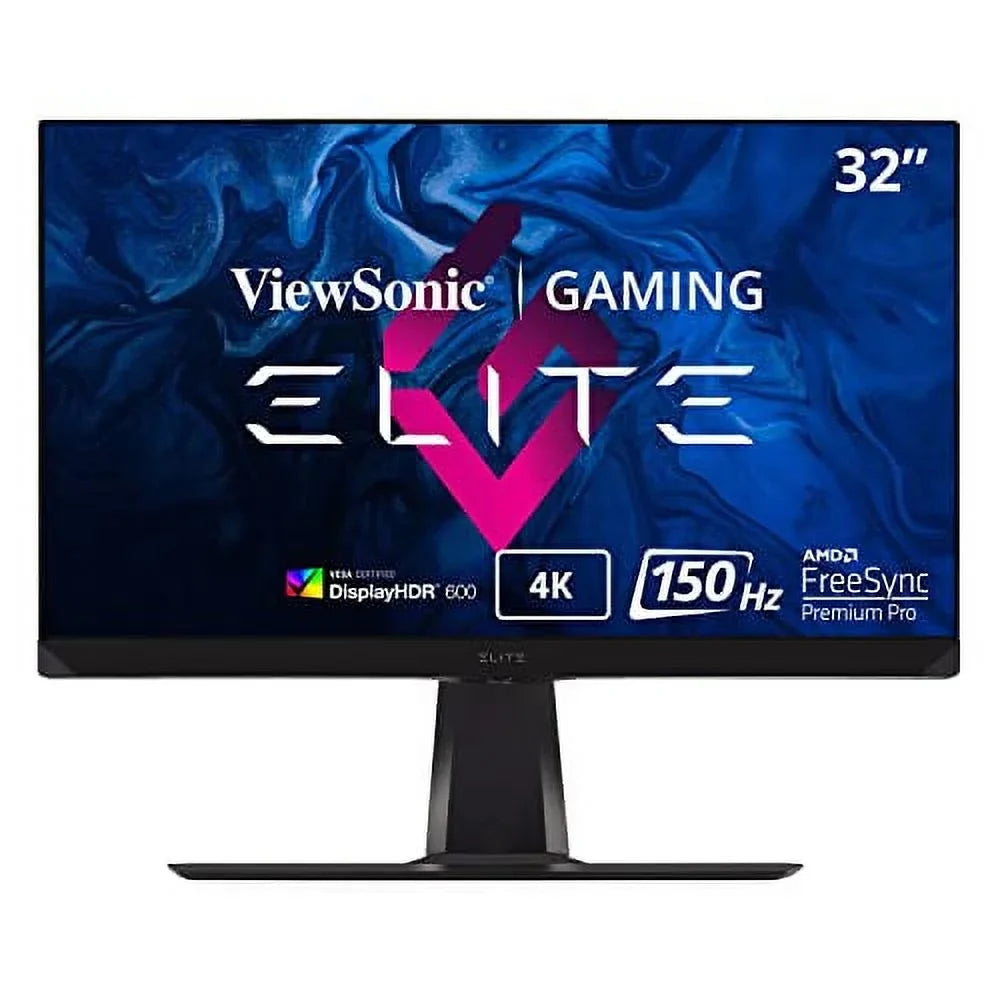 ViewSonic ELITE XG320U 32 Inch 4K UHD 1ms 150Hz Gaming Monitor with FreeSync Premium Pro, HDR 600, HDMI, DisplayPort, USB, and Advanced Ergonomics for Esports , Black