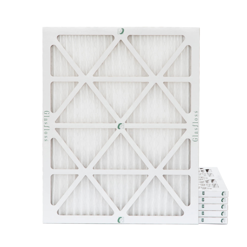 6 Pack of 18x24x1 MERV 10 Pleated Air Filters by Glasfloss. Actual Size: 17-1/2 x 23-1/2 x 7/8