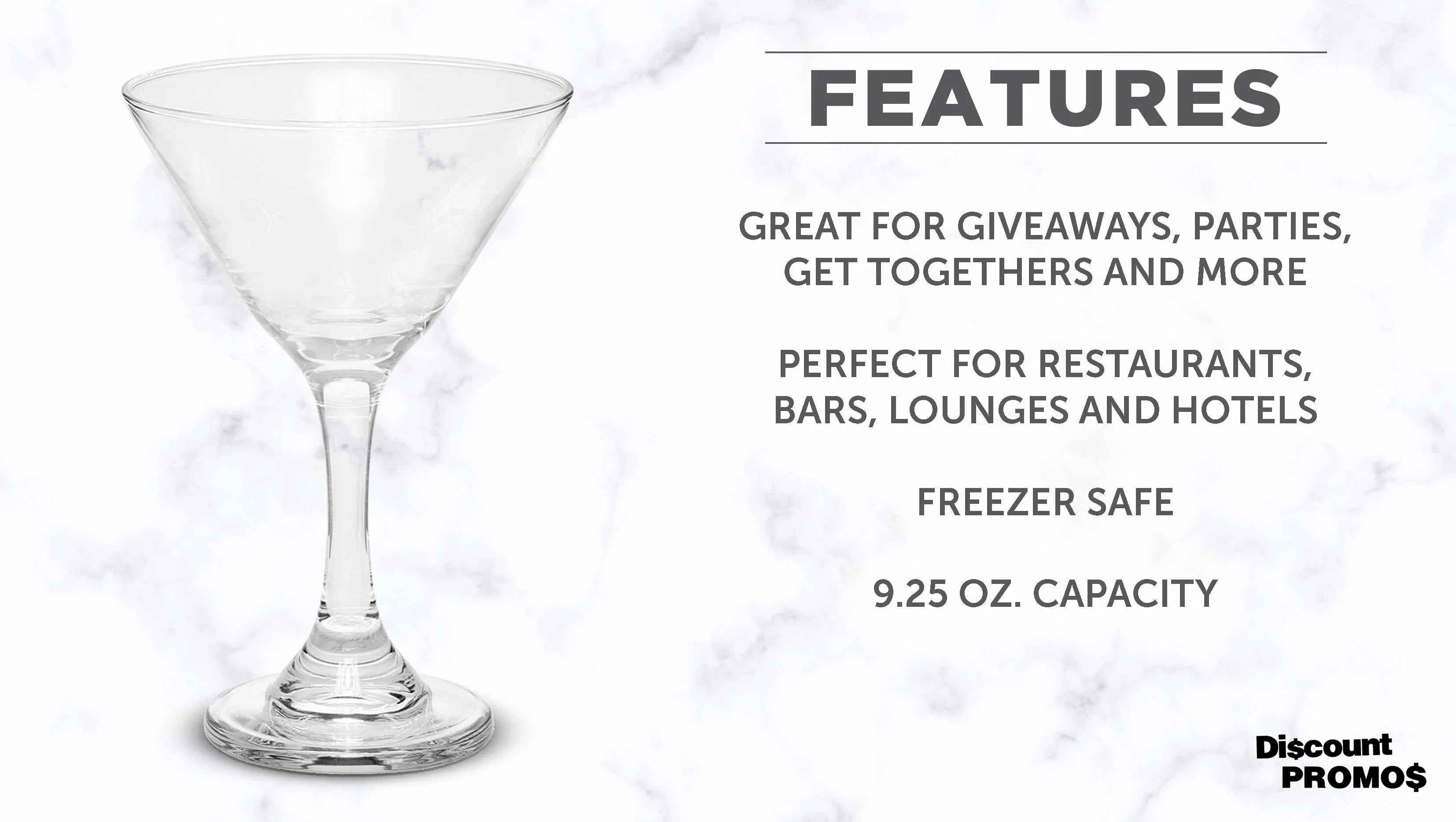 Classic Martini Glasses 9.25 oz. Set of 10, Bulk Pack - Top-notch for Cocktails, Wedding Favors, Party Favors, Events - Clear