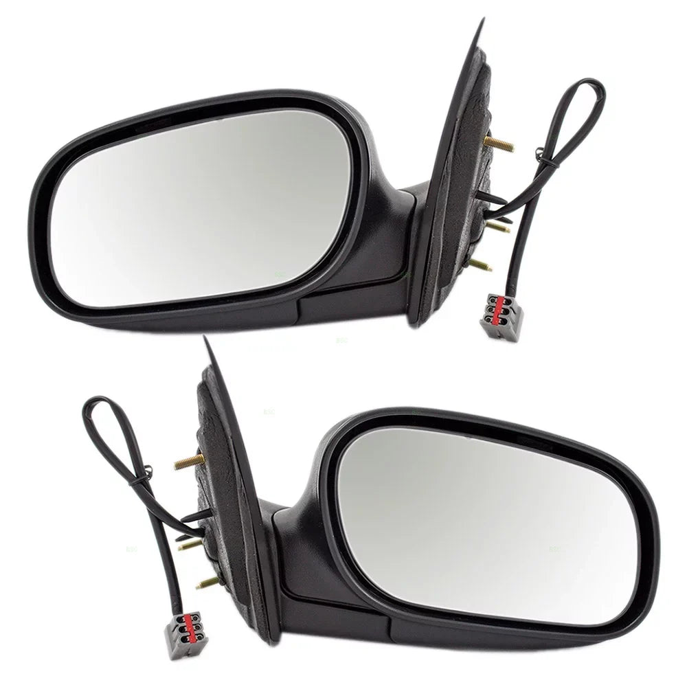 Brock Replacement Driver and Passenger Performance Upgrade Power Side View Mirrors with Chrome Fitting with 98-08 Crown Victoria Grand Marquis 6W7Z17683AA 6W7Z17682AA