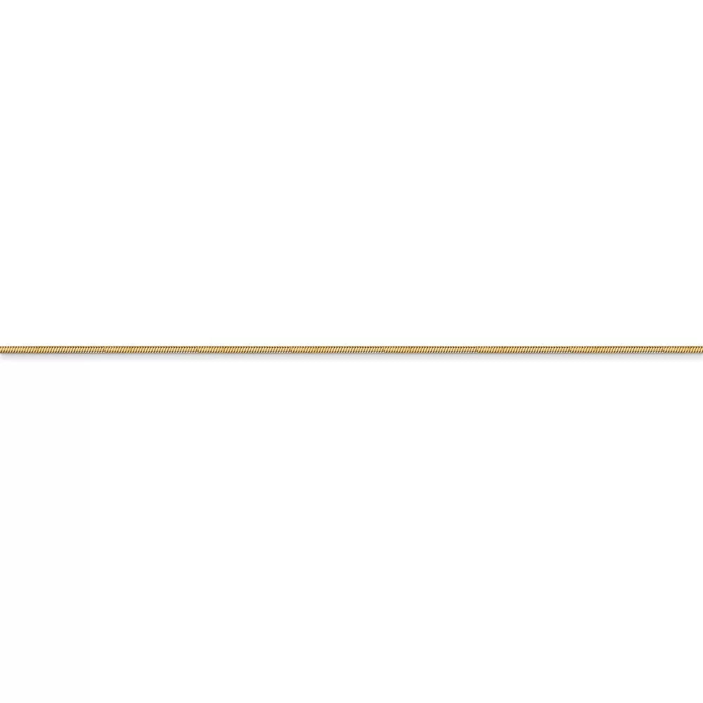 Real 14kt Yellow Gold .8mm Octagonal Snake Chain Chain Bracelet; 7 inch; Lobster Clasp; for Adults and Teens; for Women and Men