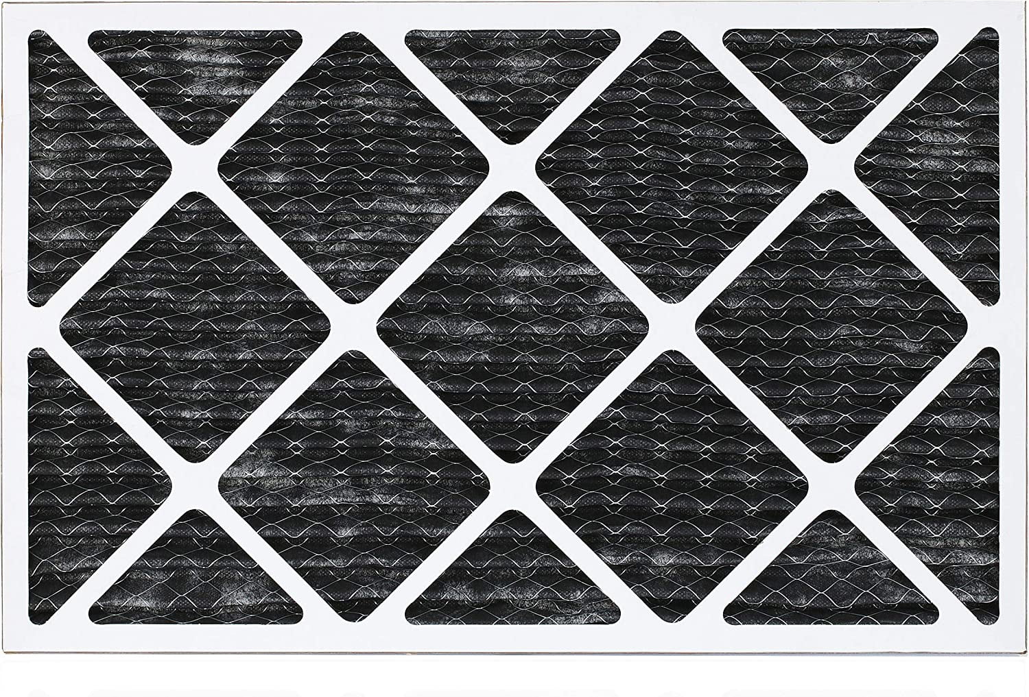 Filterbuy 14x25x1 MERV 8 Odor Eliminator Pleated HVAC AC Furnace Air Filters with Activated Carbon (6-Pack)