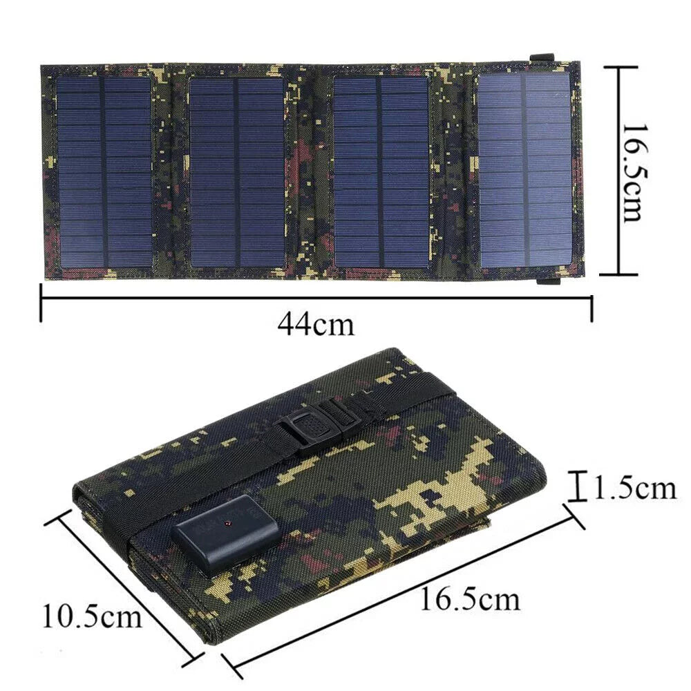 JLLOM Outdoor 80W USB Solar Panel Folding Power Bank Camping Hiking Phone Charger