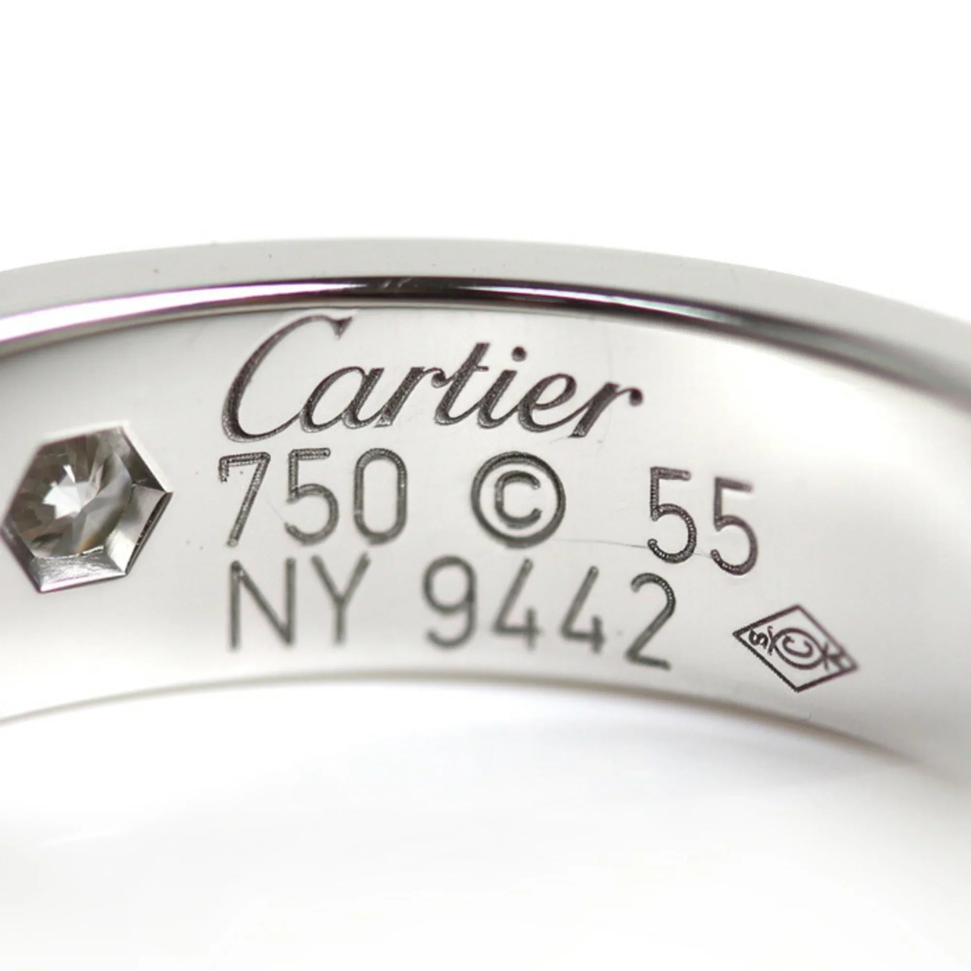 Pre-Owned CARTIER Cartier K18WG White Gold Love Ring 1P Diamond 14.5 Size 55 9.8g 2006 Limited Edition Women's (Good)