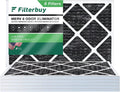 Filterbuy 14x25x1 MERV 8 Odor Eliminator Pleated HVAC AC Furnace Air Filters with Activated Carbon (6-Pack)