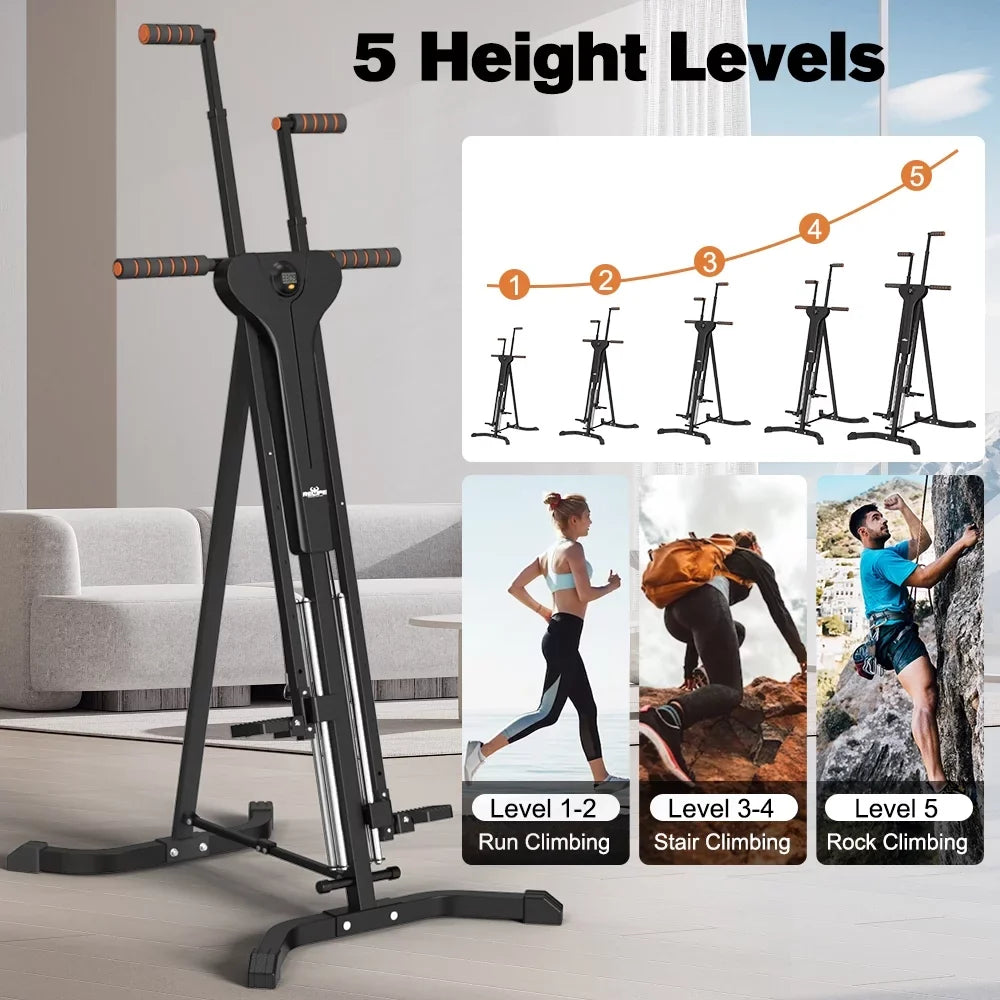 Relife Sports Vertical Climber Exercise Machine for Home Gym with LCD Display 5 Levels Adjustable