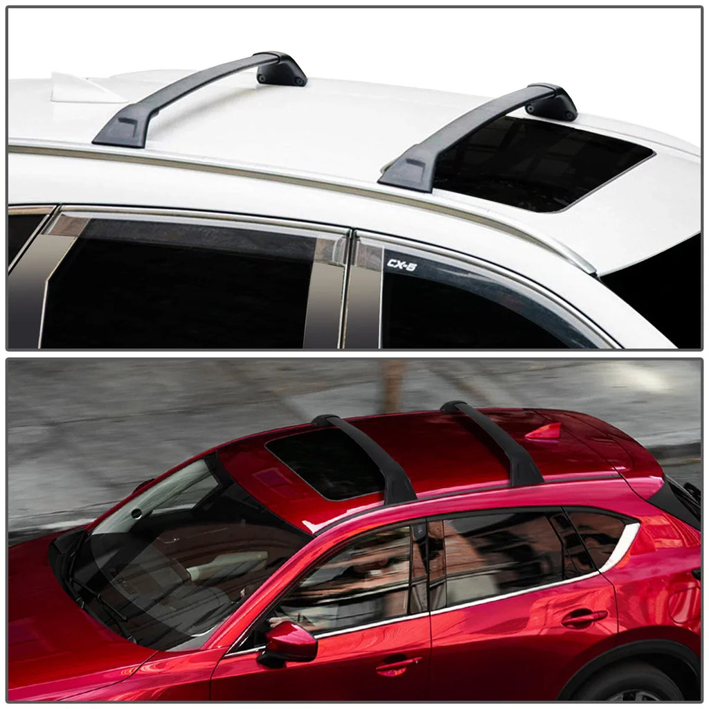 DNA Motoring PT-ZTL-8070 For 2017 to 2018 Mazda CX -5 CX5 Compass Pair Factory Style Aluminum Roof Rack Rail Cross Bar Cargo / Luggage Carrier