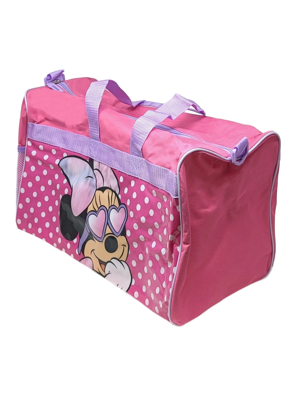 Minnie Mouse Duffel Bag Travel Carry-On w/ Disney Pull Top Water Bottle Set