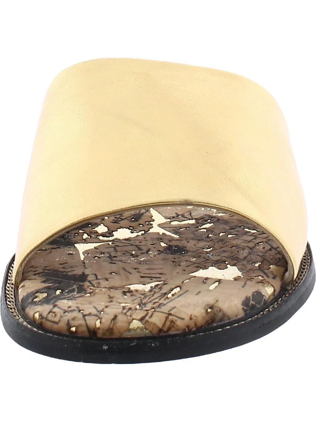 Karl Lagerfeld Paris Womens Gloria Leather Cork Flat Sandals