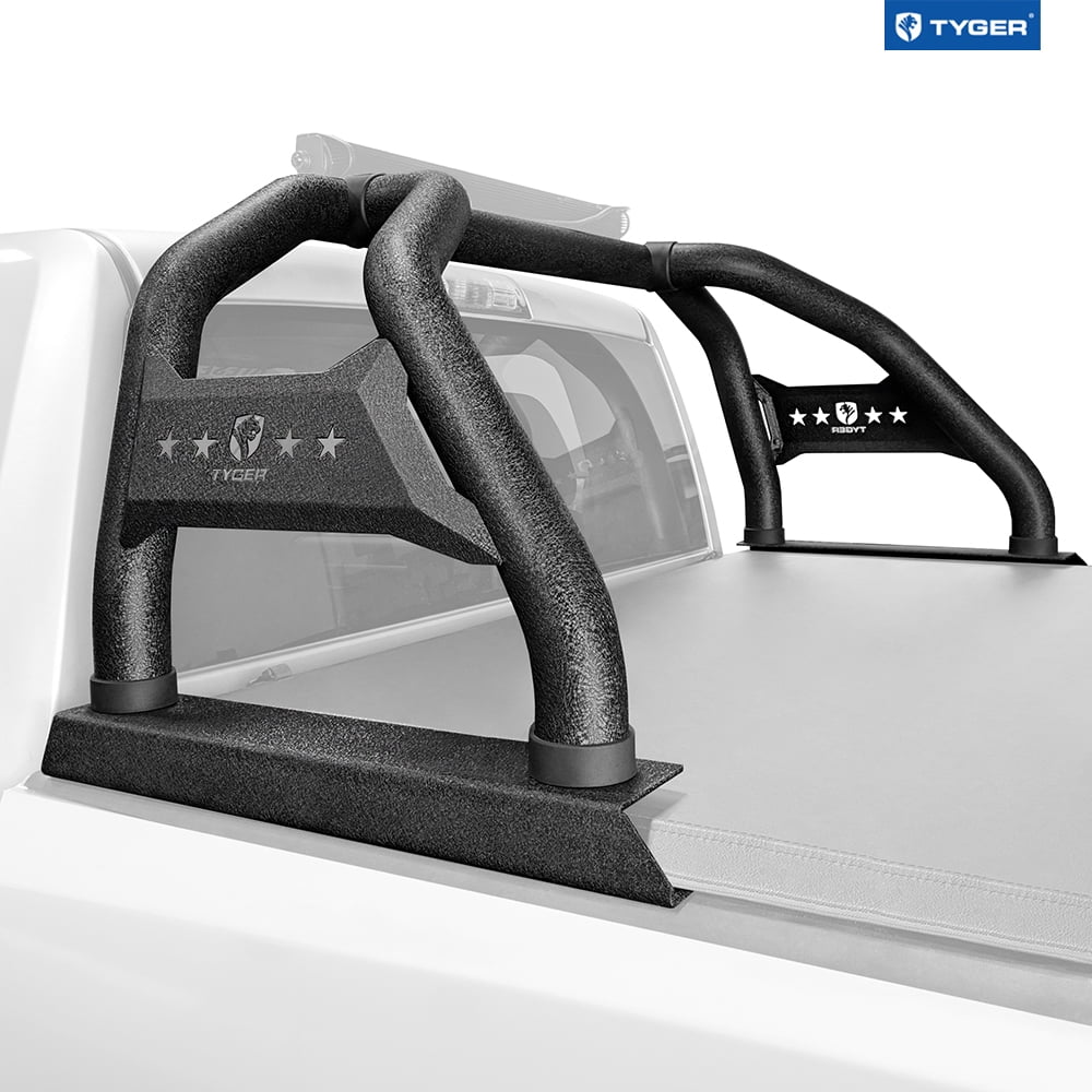 Tyger Auto Sport Bar Fitting with 2022-2024 Toyota Tundra (Exclude SR) | 5.5/6.5' Bed | TG-SB7T88728 | Textured Black | Light Mount | Roll Bar