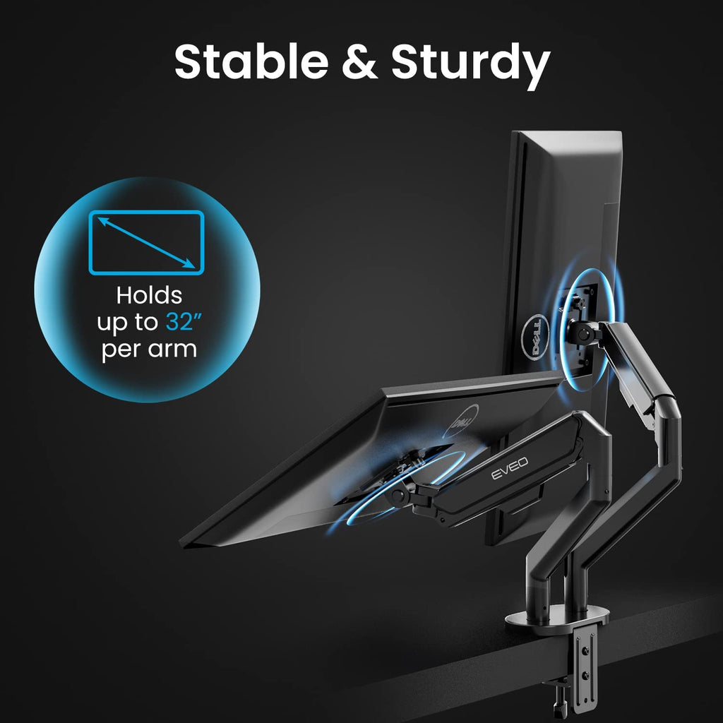 Premium Dual Monitor Stand + Cable Management 96'' J Channel