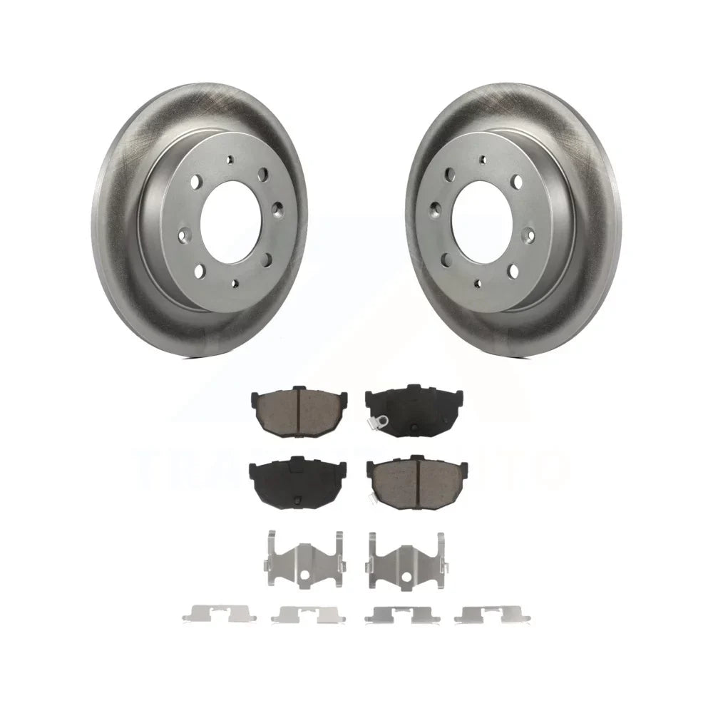 Transit Auto - Rear Coated Disc Brake Rotors And Ceramic Pads Kit For Kia Spectra Spectra5 KGC-101626