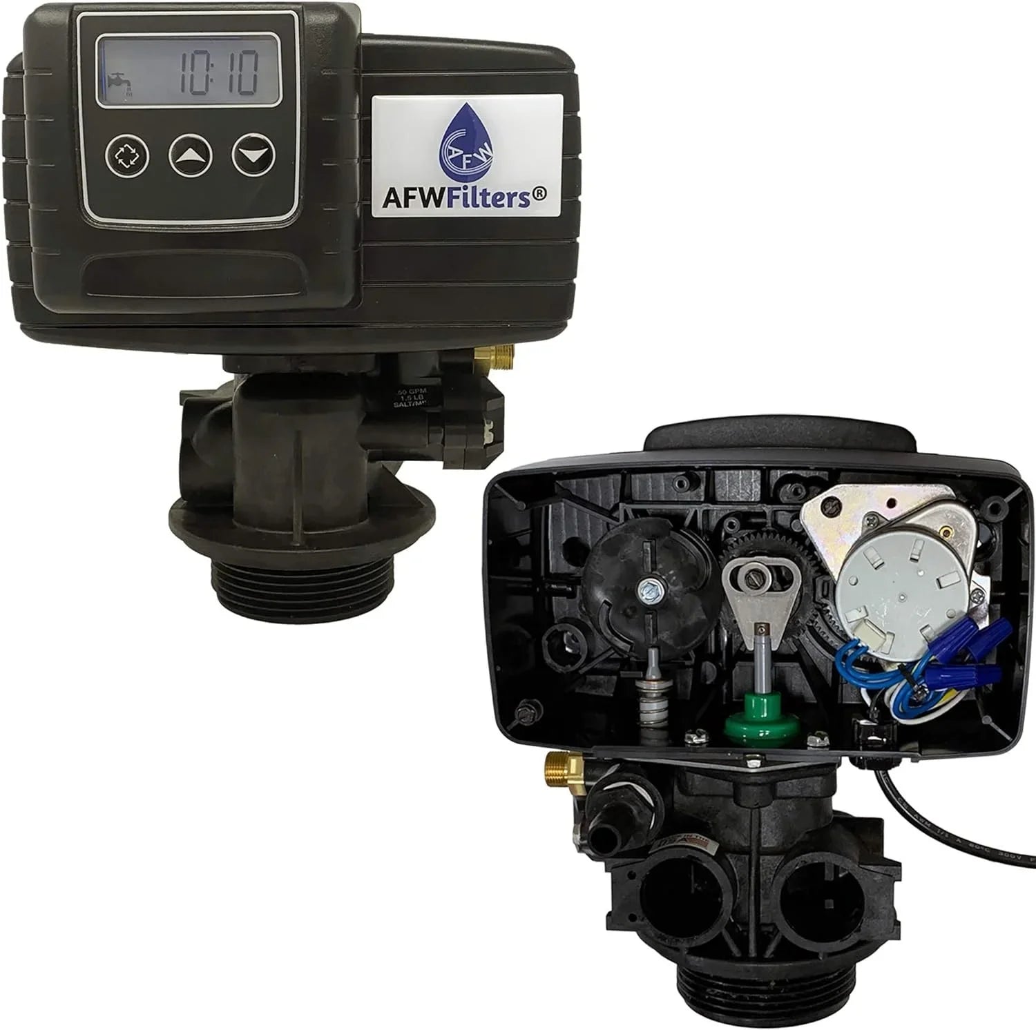 AFWFilters 2 cubic Foot 64k Whole Home Iron Pro Water Softener with Fine Mesh Resin, 3/4" Stainless Steel FNPT Connection, and Black Tanks