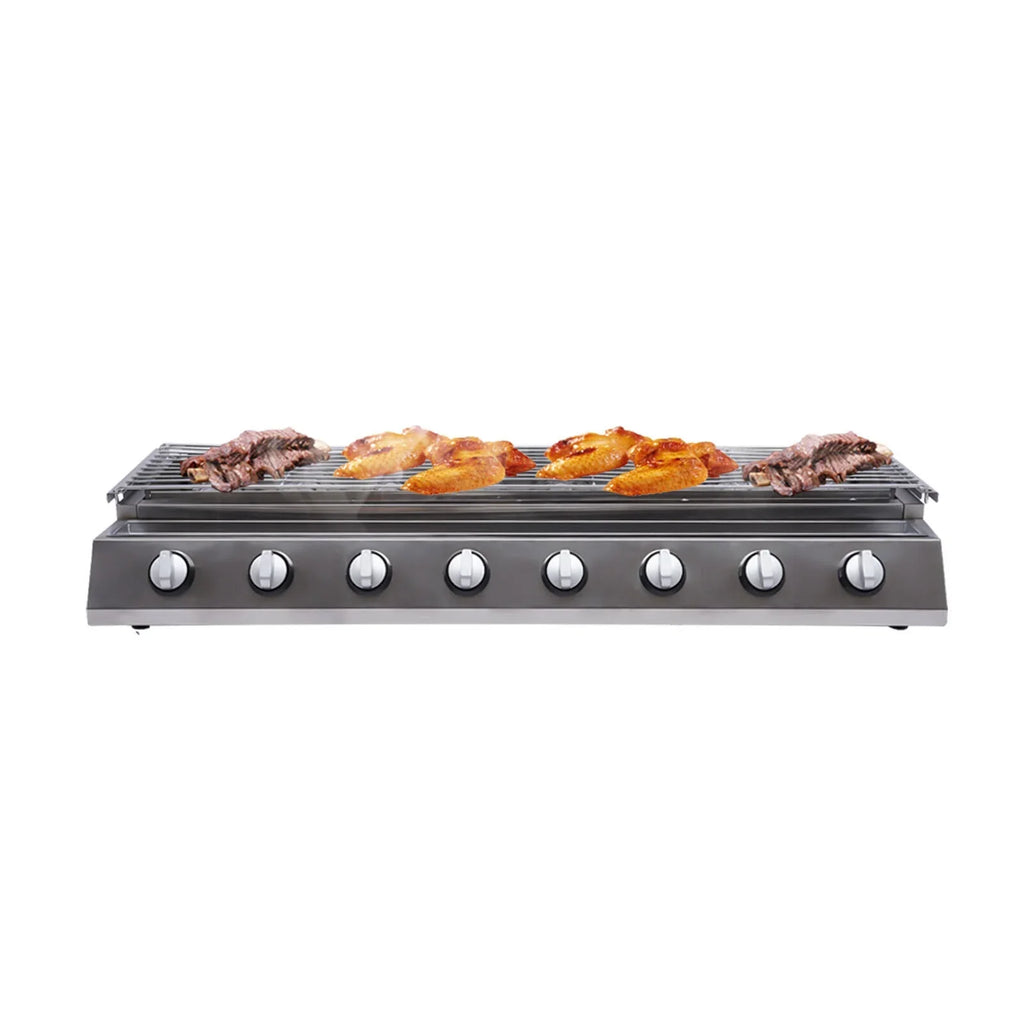Large Gas Grill Outdoor Party 8 Burner BBQ Grill Commercial Adjustable Height Gas Grill