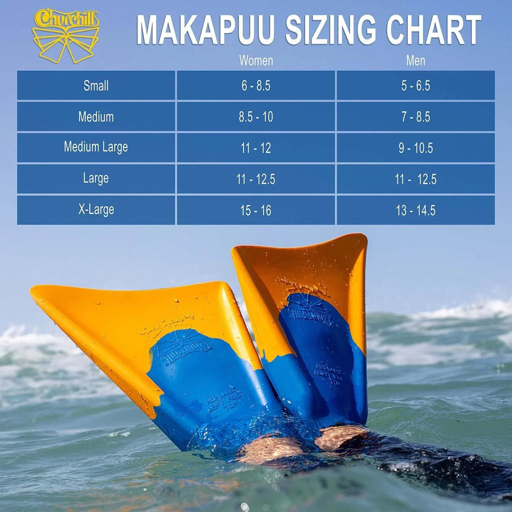 Makapuu Floating Fins | Comfortable Fit Fin Flippers | Patented Dolphin Tail Swimfins For And Performance | Made Of 100% Natural Gum Rubber | Swimming, Diving, Surfing, Bodyboarding