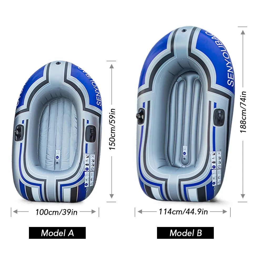 Tomshine Inflatable Vessel Inflatable Rafts Portable Thicken PVC Vessel with Air Pump Paddle