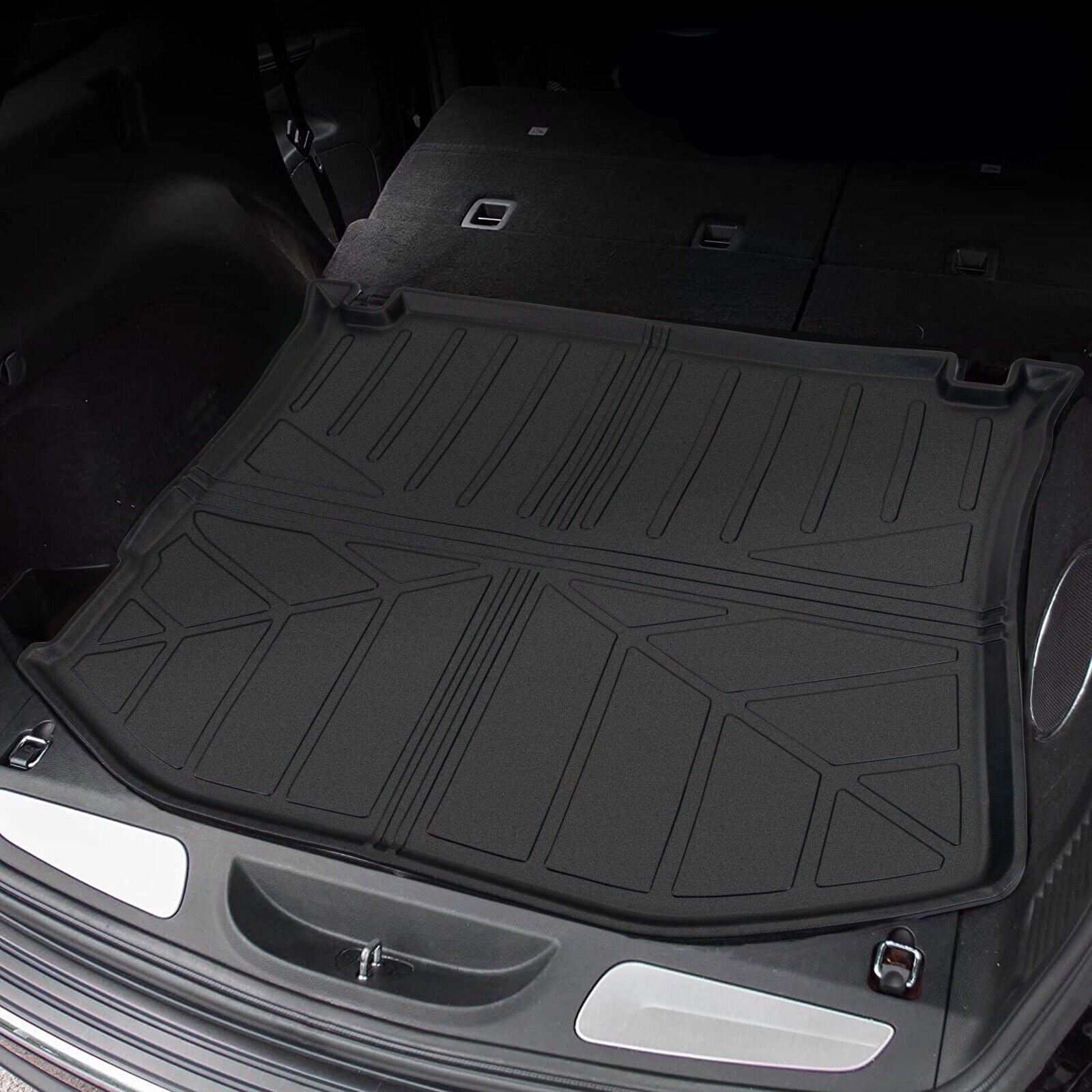 Trunk Mat Custom Fit Jeep Grand Cherokee 2011-2022 TPE Cargo Floor Carpet Rubber Car Rear Cargo Liner Protector All Condition Black