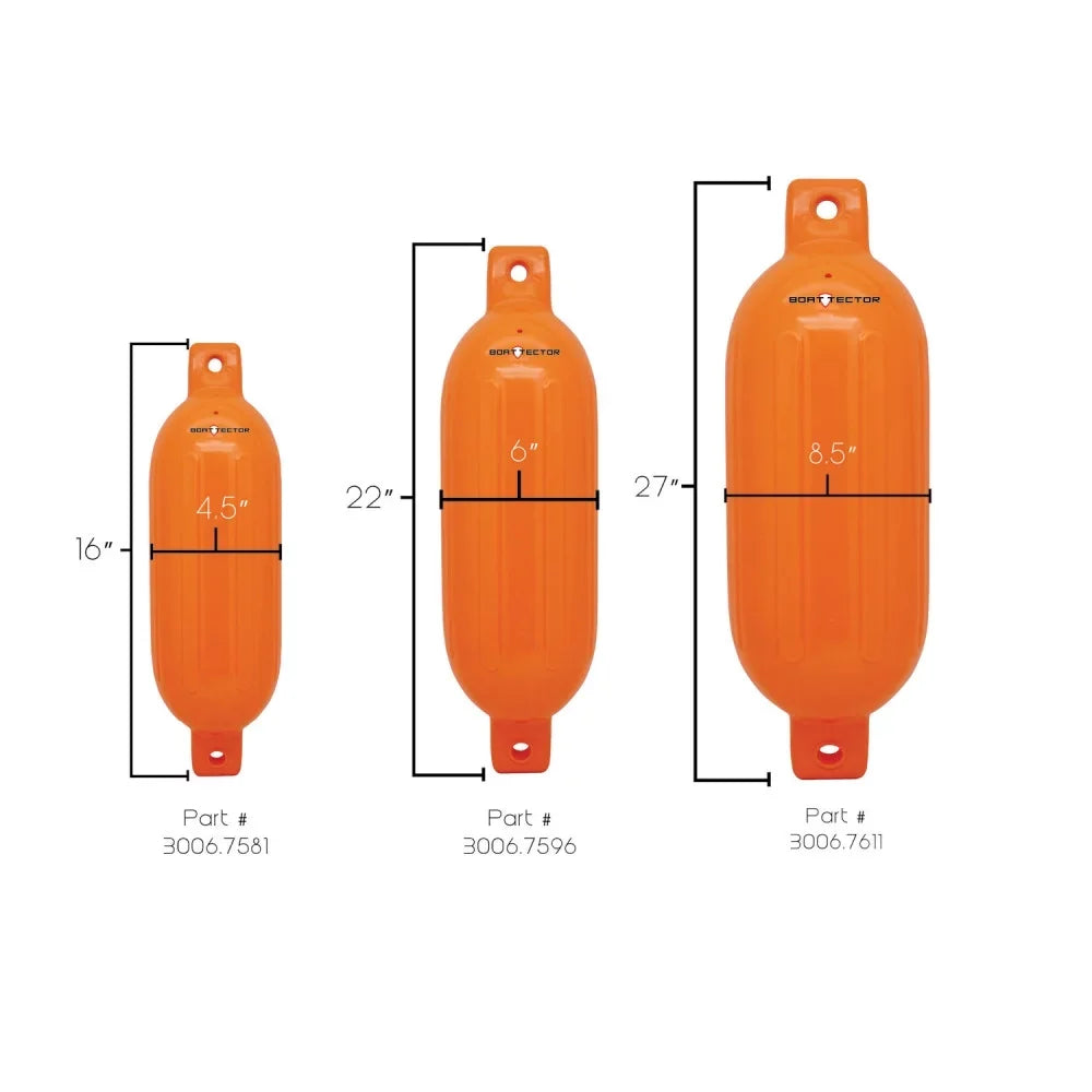 Extreme Max 3006.7581 Ship Inflatable Fender Value 2-Pack - 4.5" x 16", Neon Orange