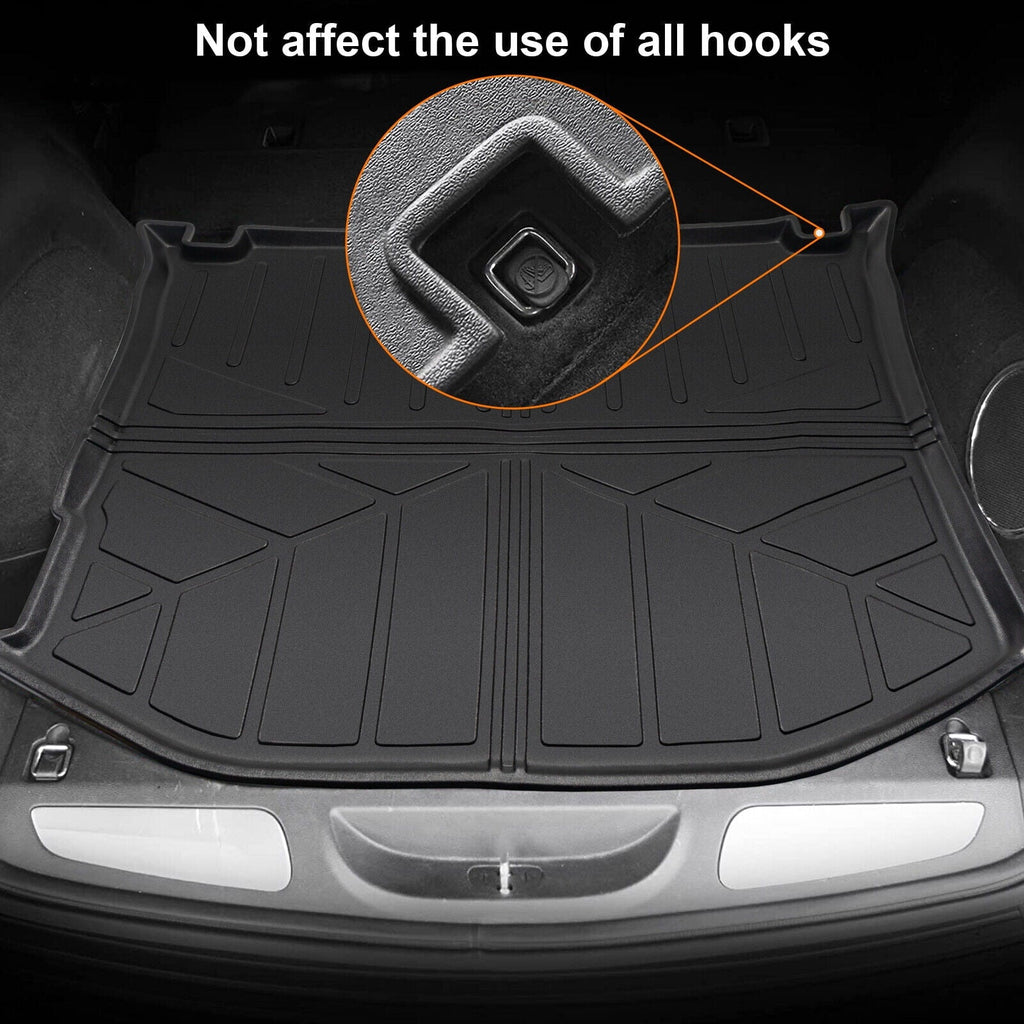 Trunk Mat Custom Fit Jeep Grand Cherokee 2011-2022 TPE Cargo Floor Carpet Rubber Car Rear Cargo Liner Protector All Condition Black