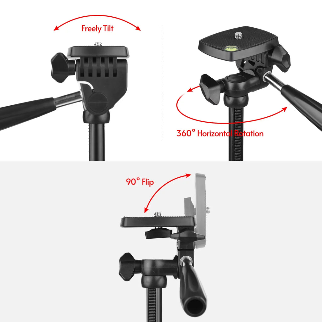 53-Inch Vlogging Kit with Tripod - Includes LED Light, Microphone, Smartphone Clip, and Remote Control for Video Recording, Microfilm Production, and Live Streaming