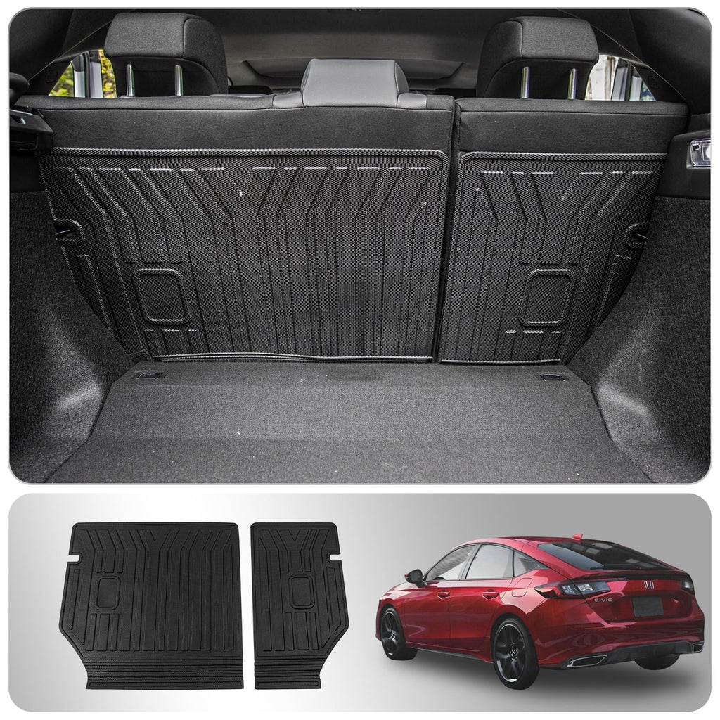 Fit 2022-2024 Honda Civic Hatchback Backrest Mats TPE All Environment Trunk Mat 2023 Civic Hatchback Accessories