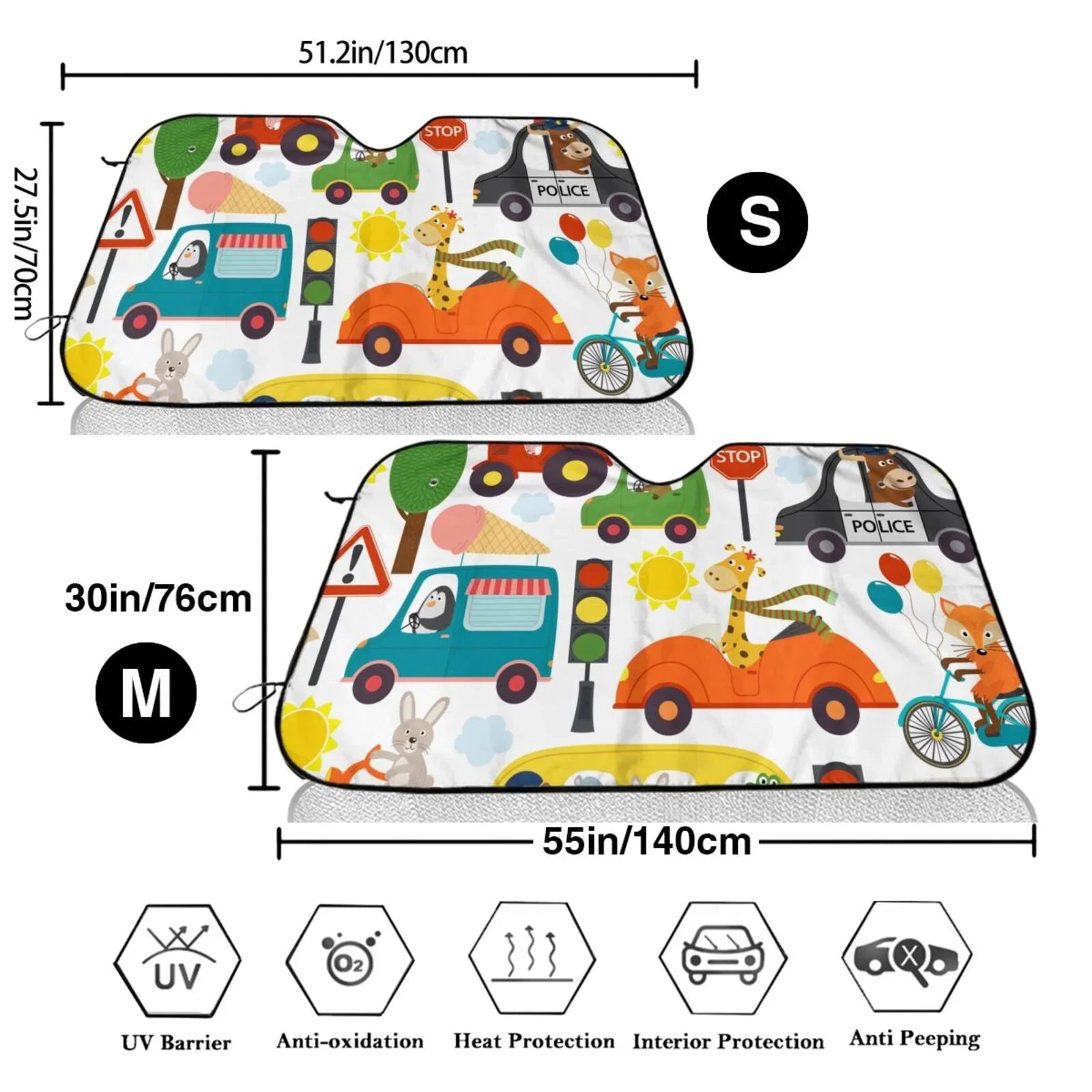 Balery Transports With Animals Windshield Sun Shade, Car Front Window Sunshade Protection ,Automotive Interior Portected Blocks Uv Rays For Car Pickup Truck Suv Accessories- Small