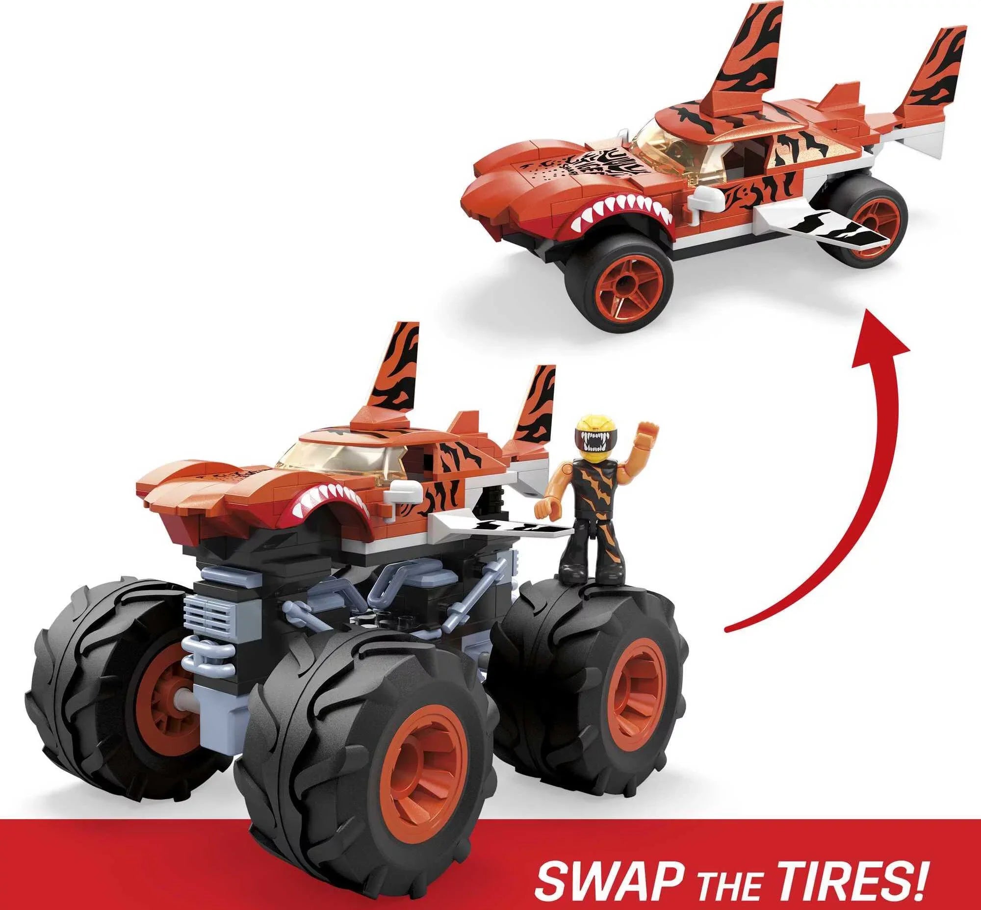 MEGA Hot Wheels Tiger Shark Monster Truck Building Set with 1 Figure (187 Pieces)