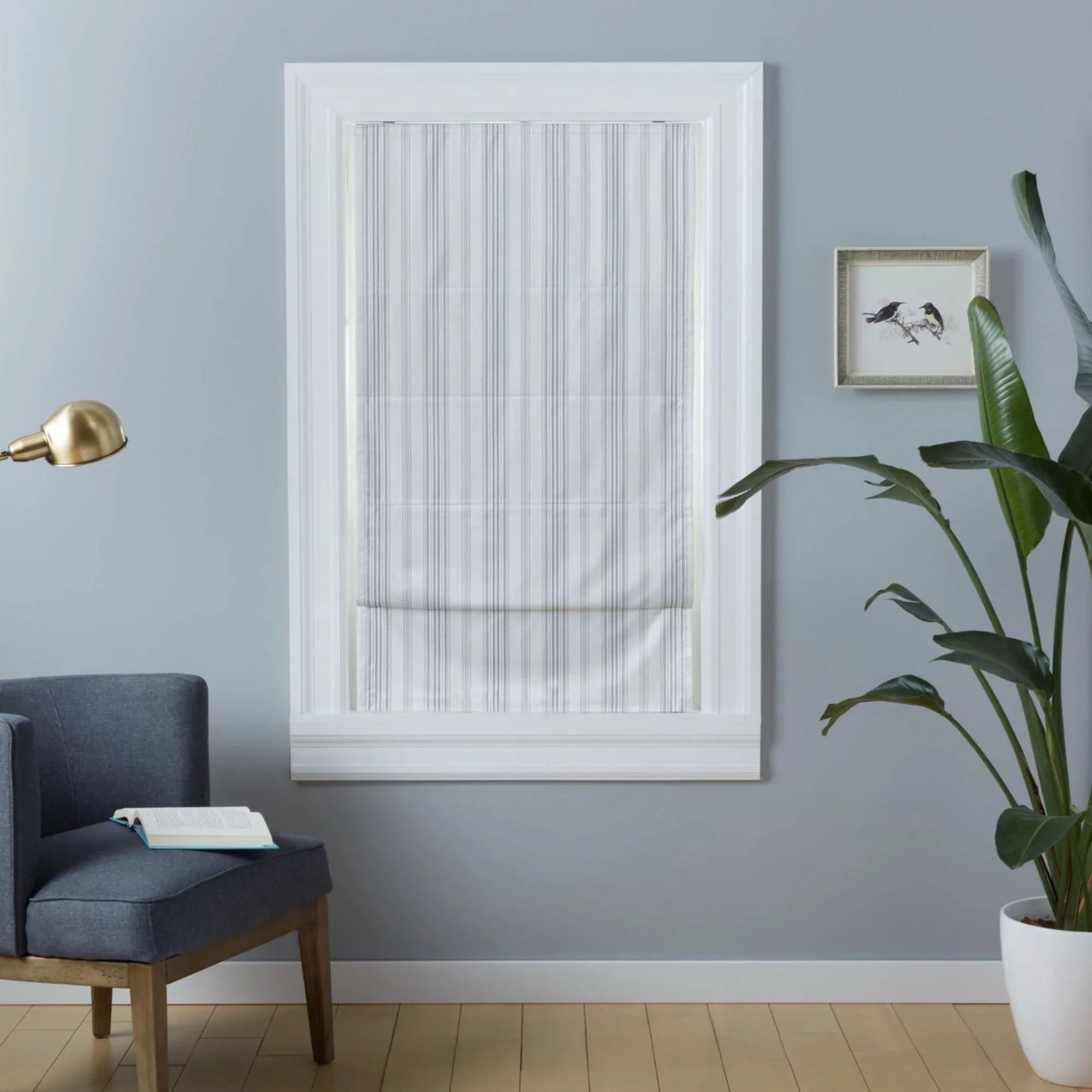 Exclusive Home Ricardo Total Blackout Roman Shade, 23"x64", Grey